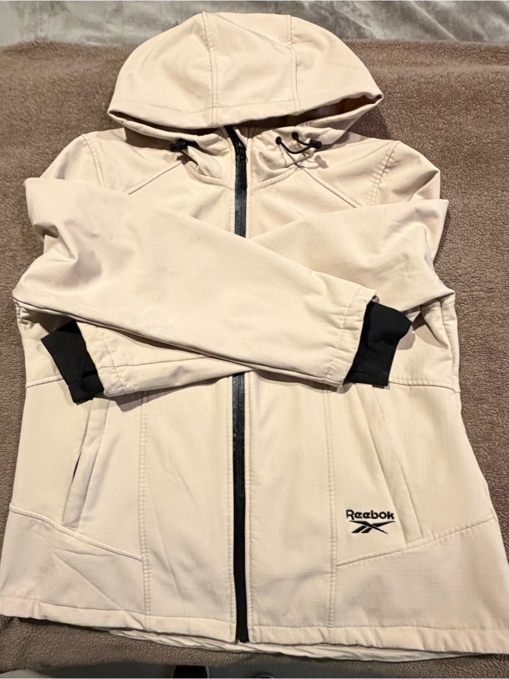 Reebok Women's Beige Hooded Utility Jacket
